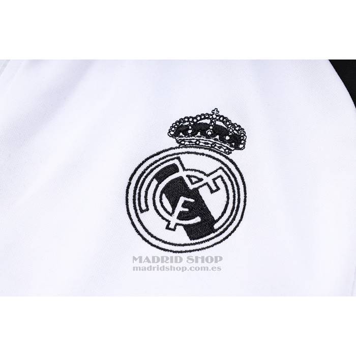 Chandal de Chaqueta del Real Madrid Nino 2023-2024 Blanco y Negro